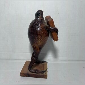 Taxidermy Frog Toad Playing Accordion Musical Instrument Mexican Folk Art VTG